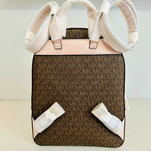 MICHAEL KORS JAYCEE MK SIGNATURE LOGO MEDIUM BACKPACK POWDER BLUSH - Picture 4 of 11